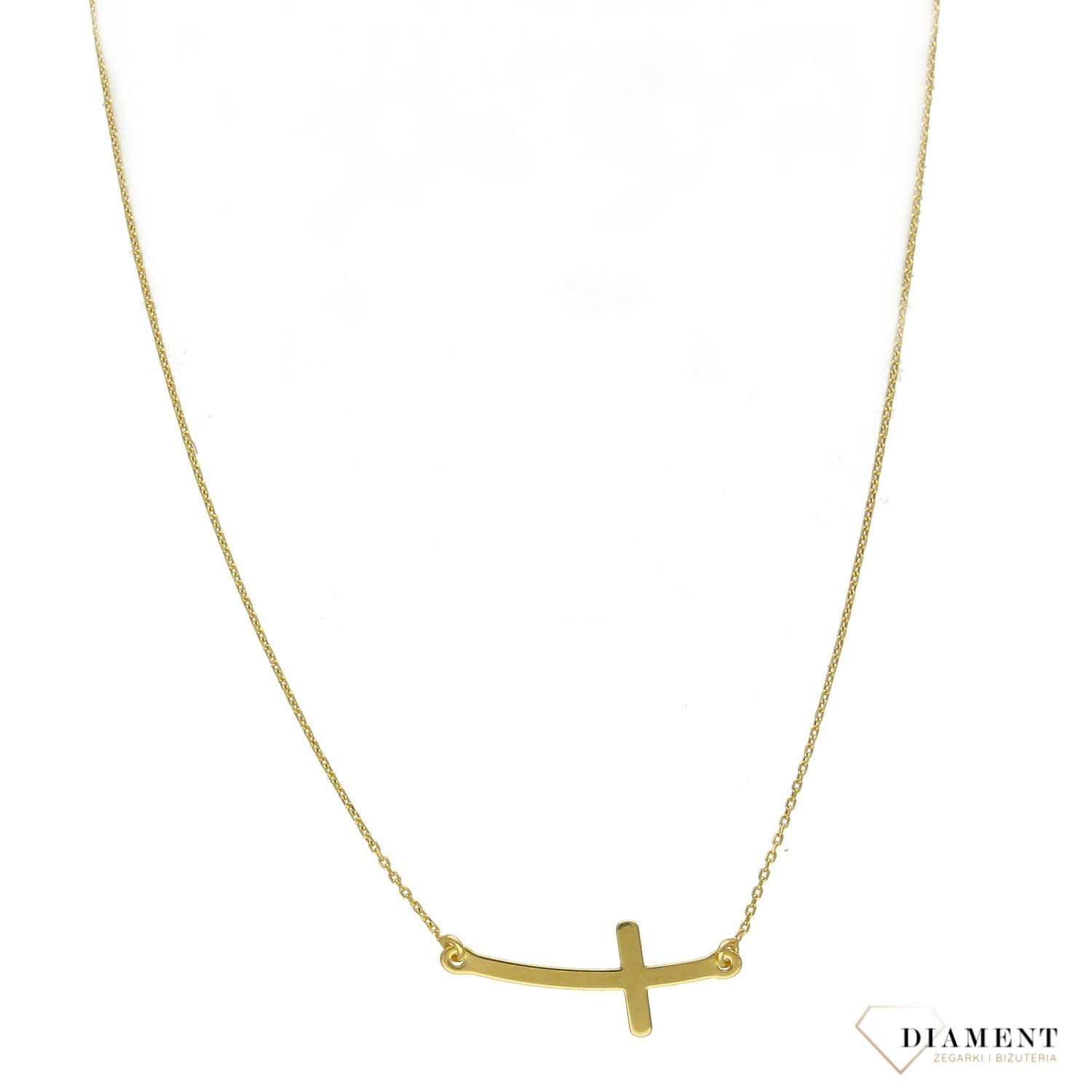 Srebrny naszyjnik pozłacany krzyż DIA-NSZ-0709-925.jpg