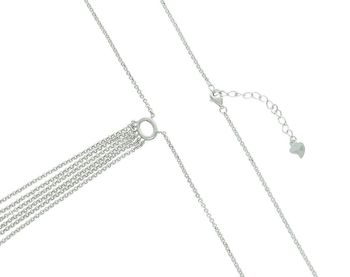 Srebrny naszyjnik 925 z okrągłą zawieszką i wiszącymi łańcuszkami. Długość 65+4 cm, waga 6,64 g. Idealny na prezent. Gwarancja 2 lata – sklep Diament.11.jpg