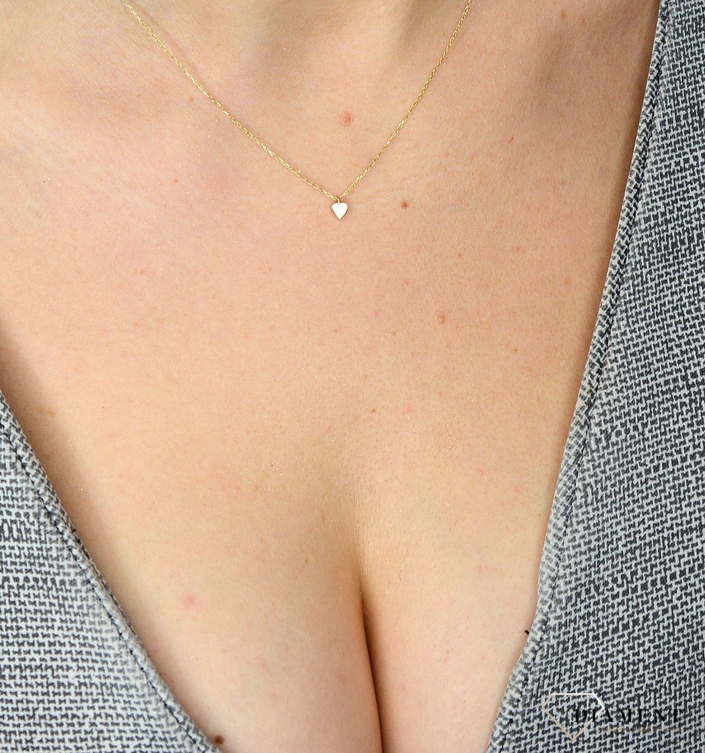Złoty naszyjnik celebrytka 585 Malutkie serduszko DIA-NSZ-1008K-585.jpg