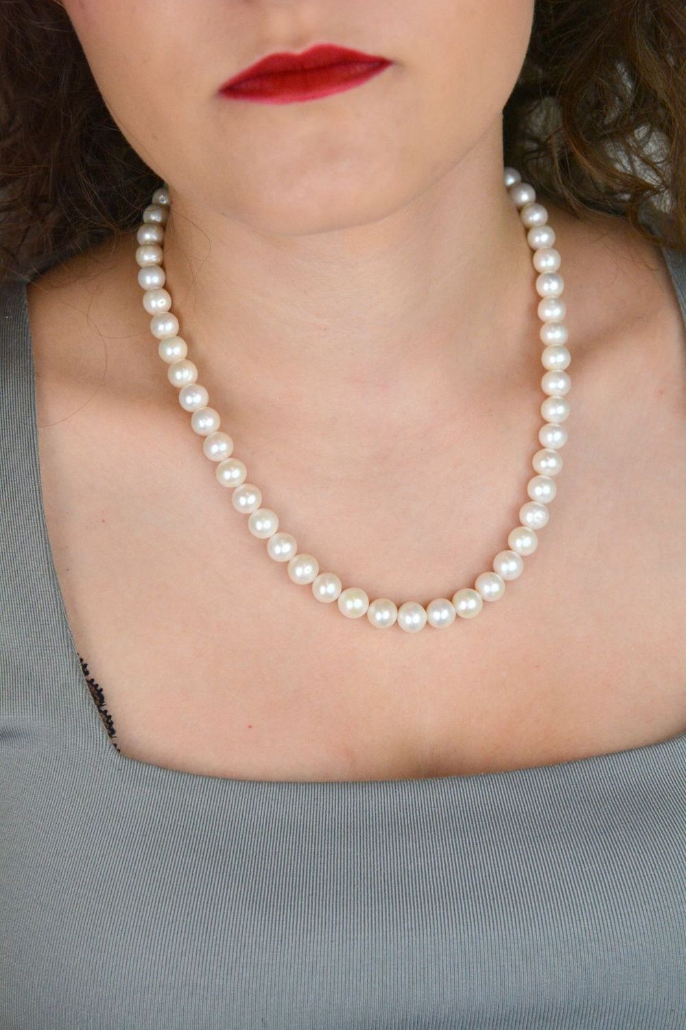 Naszyjnik z naturalnych białych pereł 9 mm  Srebro 925  Długość 45+4 cm (1).jpg