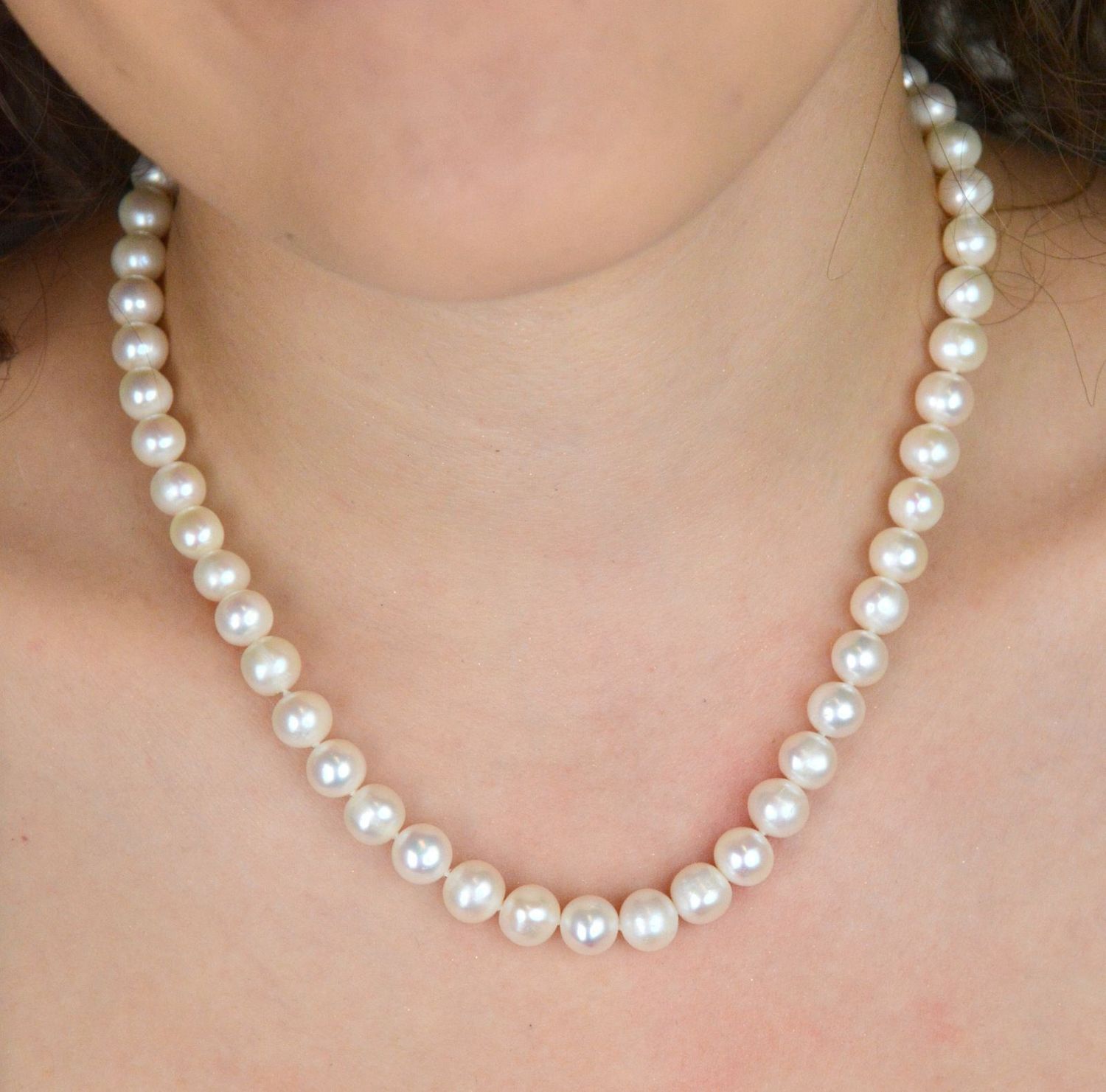 Naszyjnik z naturalnych białych pereł 9 mm  Srebro 925  Długość 48+4 cm (2).jpg