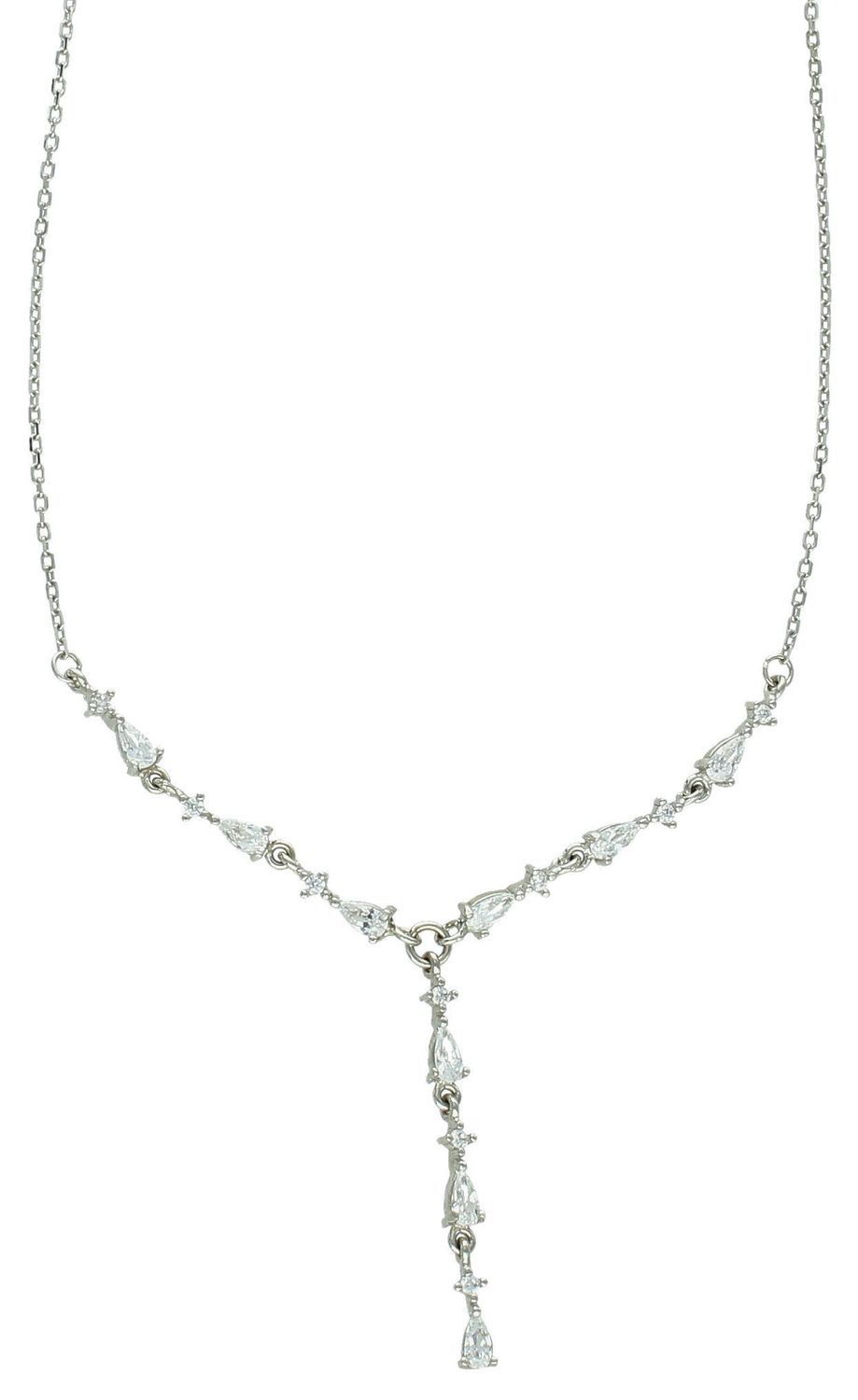 Srebrny naszyjnik damski 925 krawatka z cyrkoniami DIA-NSZ-10820-925.  Naszyjnik typu krawatka. Naszyjnik został stworzony dla odważnych i pewnych siebie kobiet. Przedstawiamy naszą propozycje ślubnej biżuterii.1.jpg