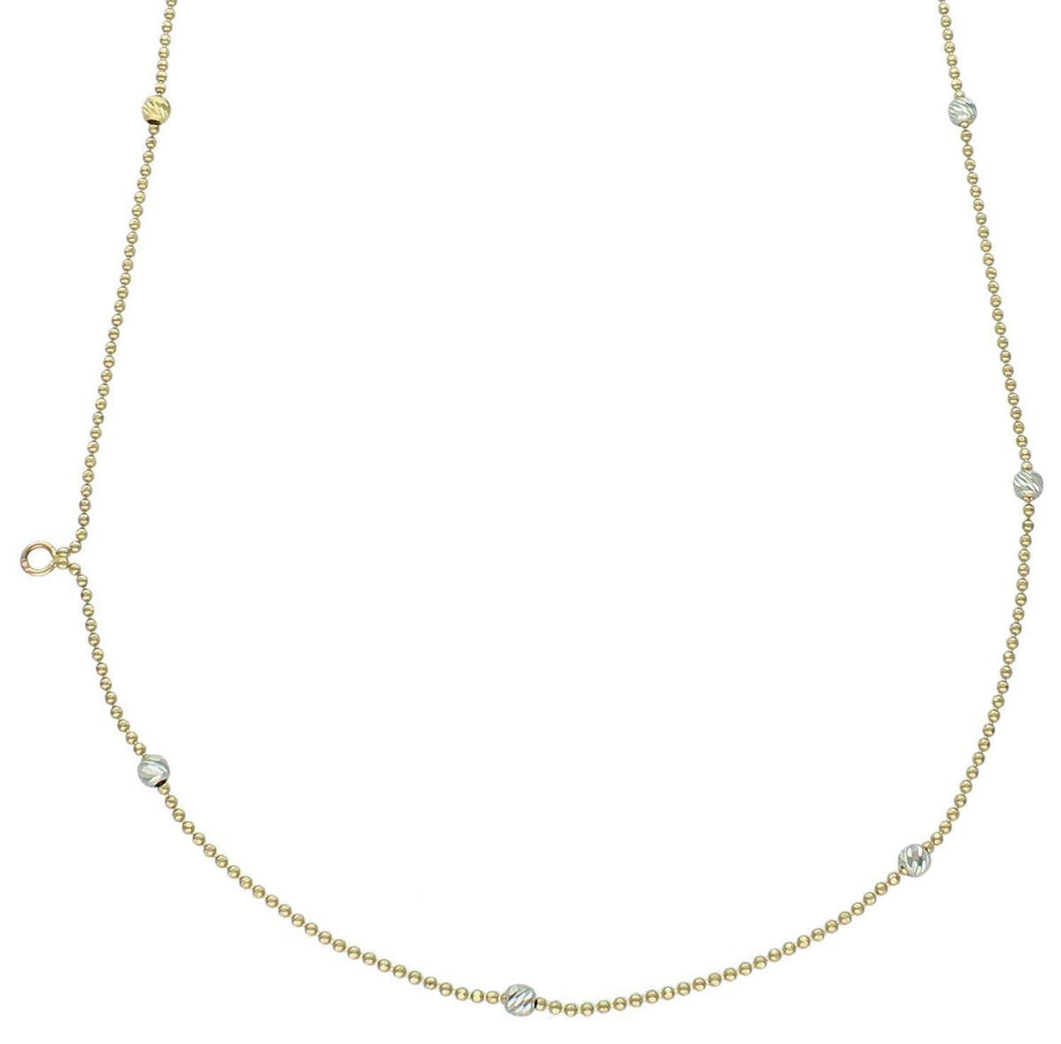 Złoty naszyjnik damski z kuleczkami białe i żółte złoto DIA-NSZ-10881-585. Delikatny naszyjnik kuleczki wykonany z najwyższej jakości złota próby 585. 1.jpg