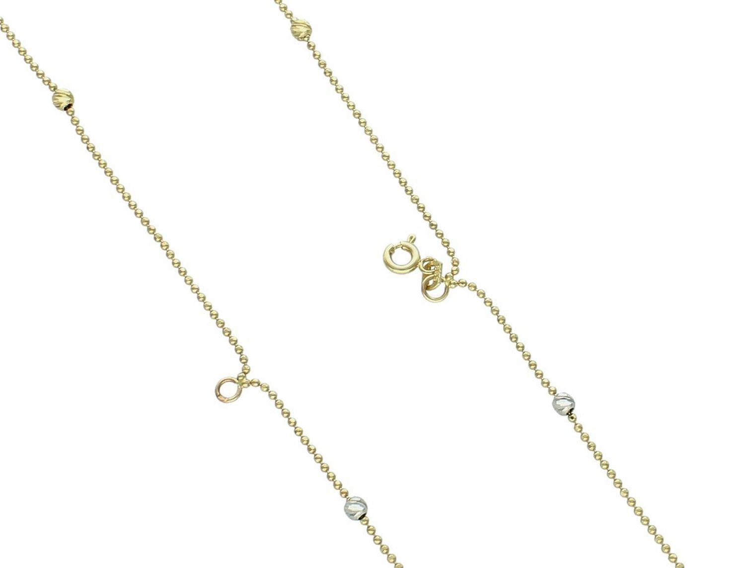 Złoty naszyjnik damski z kuleczkami białe i żółte złoto DIA-NSZ-10881-585. Delikatny naszyjnik kuleczki wykonany z najwyższej jakości złota próby 585. 1.jpg
