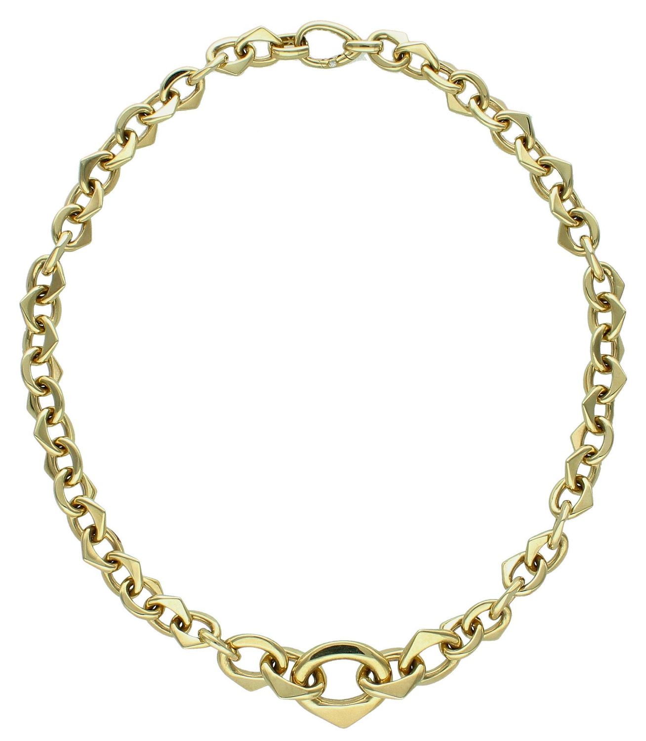 Naszyjnik złoty duże ogniwa pr 585, DIA-NSZ-10996-585 Efektowny naszyjnik wykonany z najwyższej jakości złota próby 585. Łańcuszek z geometrycznym wzorem o  grubych ogniwach1.jpg