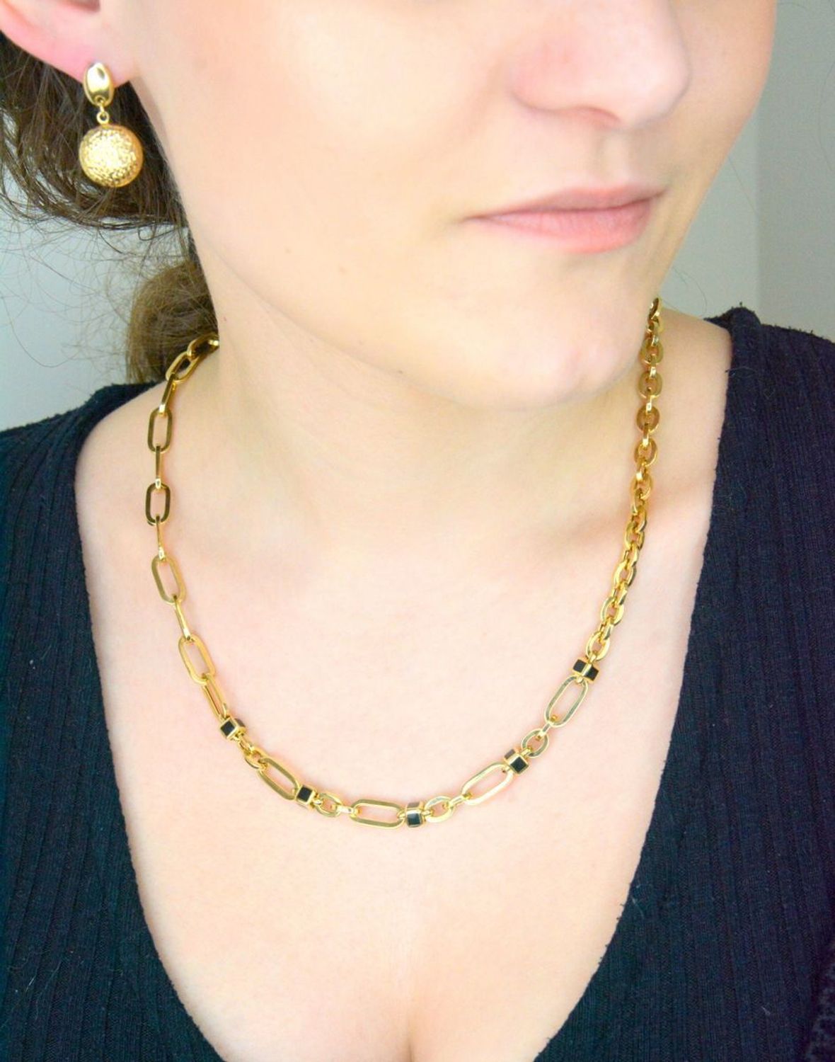 Naszyjnik złoty spinaczowy pr 585, DIA-NSZ-10997-585 Delikatny naszyjnik wykonany z wysokiej jakości złota próby 375. Łańcuszek z prostych owalnych ogniw. Złoty naszyjnik idealnie sprawdzi się 1.jpg