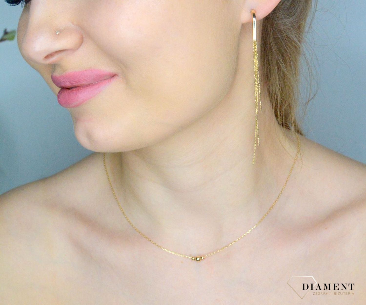 Naszyjnik damski złoty 375 Złota celebrytka z trzema kulkami DIA-NSZ-11195-375 (2).jpg