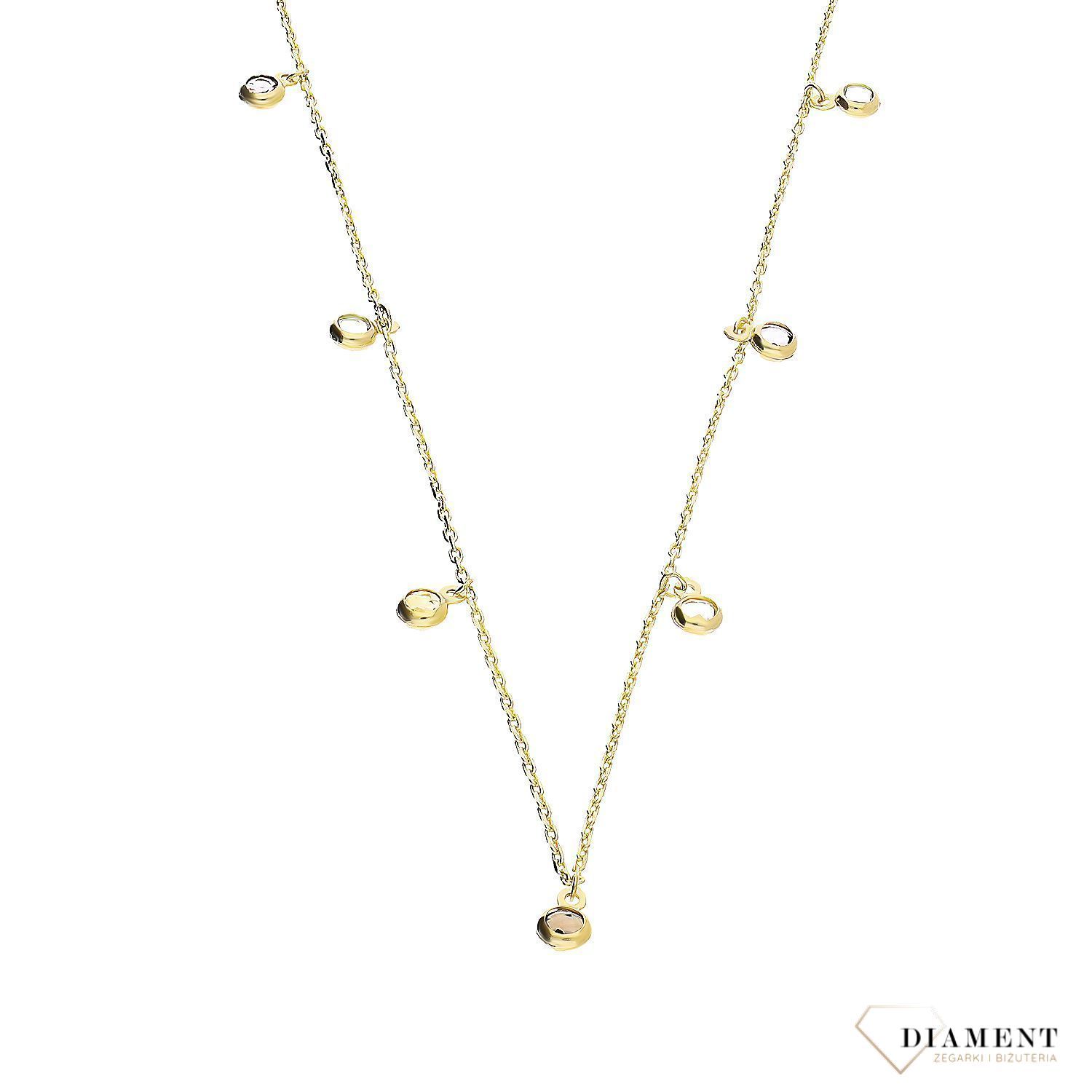 Naszyjnik złoty damski 373 Celebrytka złota z 4 różnymi kamieniami naturalnymi DIA-NSZ-11197-375. Złoty naszyjnik damski idealny na prezent. Zloty naszyjnik z kamieniami naturalnym. Damska złota celebrytka..jpg