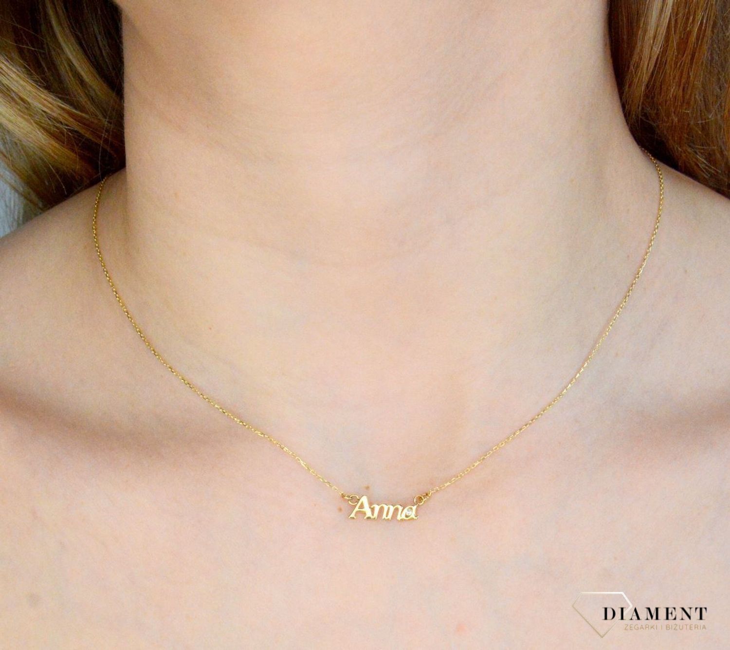 Naszyjnik damski złoty 375 z imieniem Anna i cyrkonią DIA-NSZ-11247-375.jpg