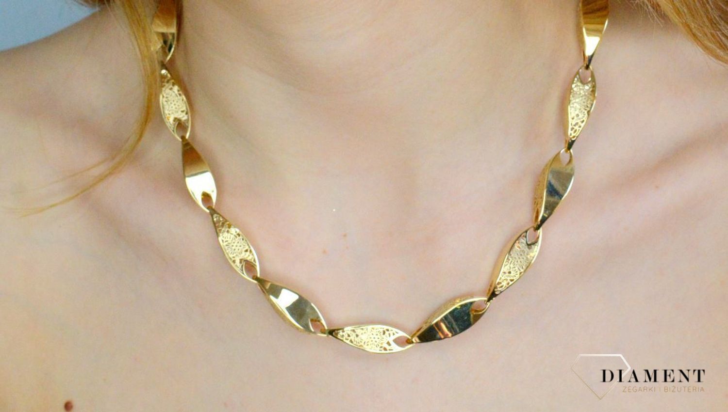 Naszyjnik damski złoty. Złoty naszyjnik damski ankier. Złoty naszyjnik damski z kuleczkami. Naszyjnik damski złoty na prezent.Naszyjnik damski złota celebrytka..jpg