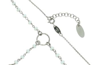 Naszyjnik srebrny Dall'Acqua z białymi koralikami i krzyżykiem DIA-NSZ-11290-056 zapięcie.jpg