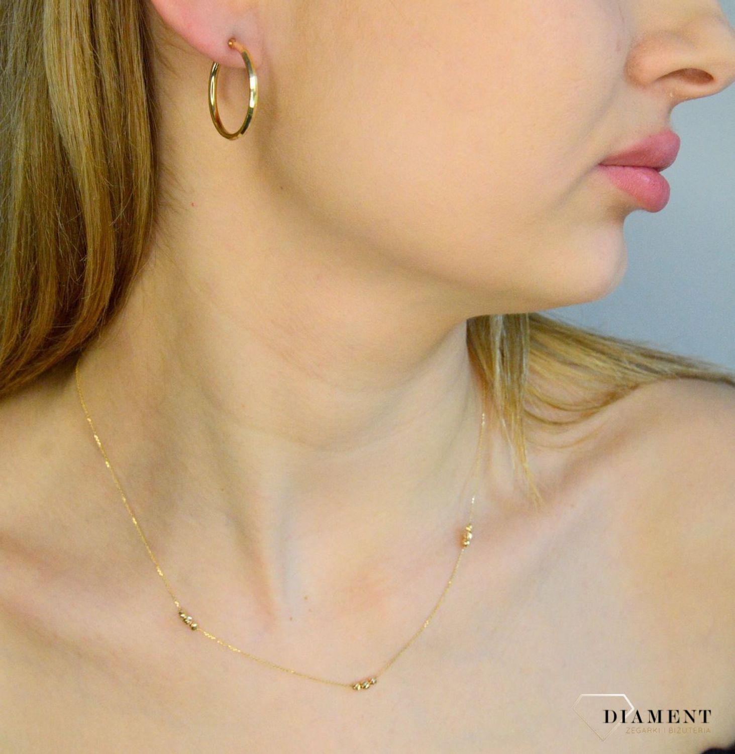 Złoty naszyjnik damski 585 celebrytka z kuleczkami DIA-NSZ-11304-585. Naszyjnik damski złoty. Złoty naszyjnik damski ankier. Złoty naszyjnik damski z kuleczkami. Naszyjnik damski złoty na prezent.Naszyjnik damski złota cel.jpg