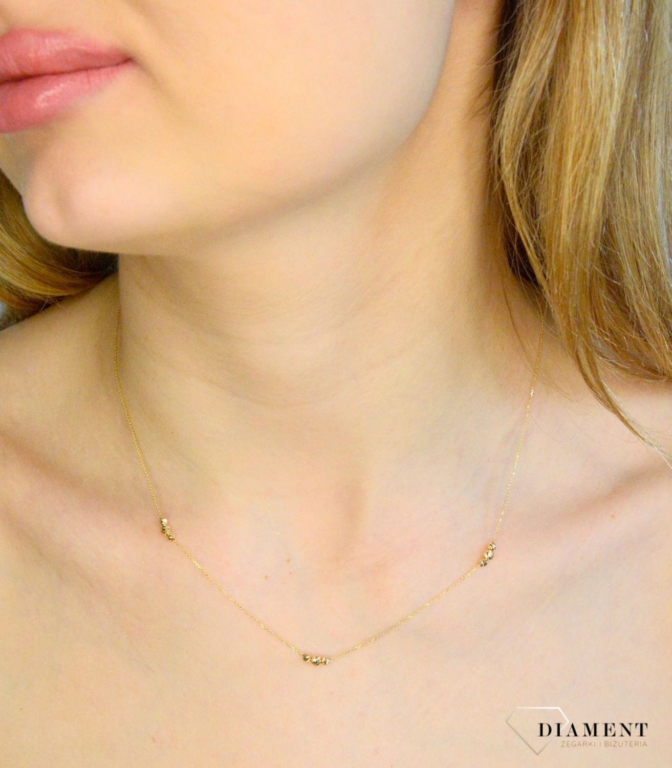 Złoty naszyjnik damski 585 celebrytka z kuleczkami DIA-NSZ-11304-585. Naszyjnik damski złoty. Złoty naszyjnik damski ankier. Złoty naszyjnik damski z kuleczkami. Naszyjnik damski złoty na prezent.Naszyjnik damski złota cel.jpg