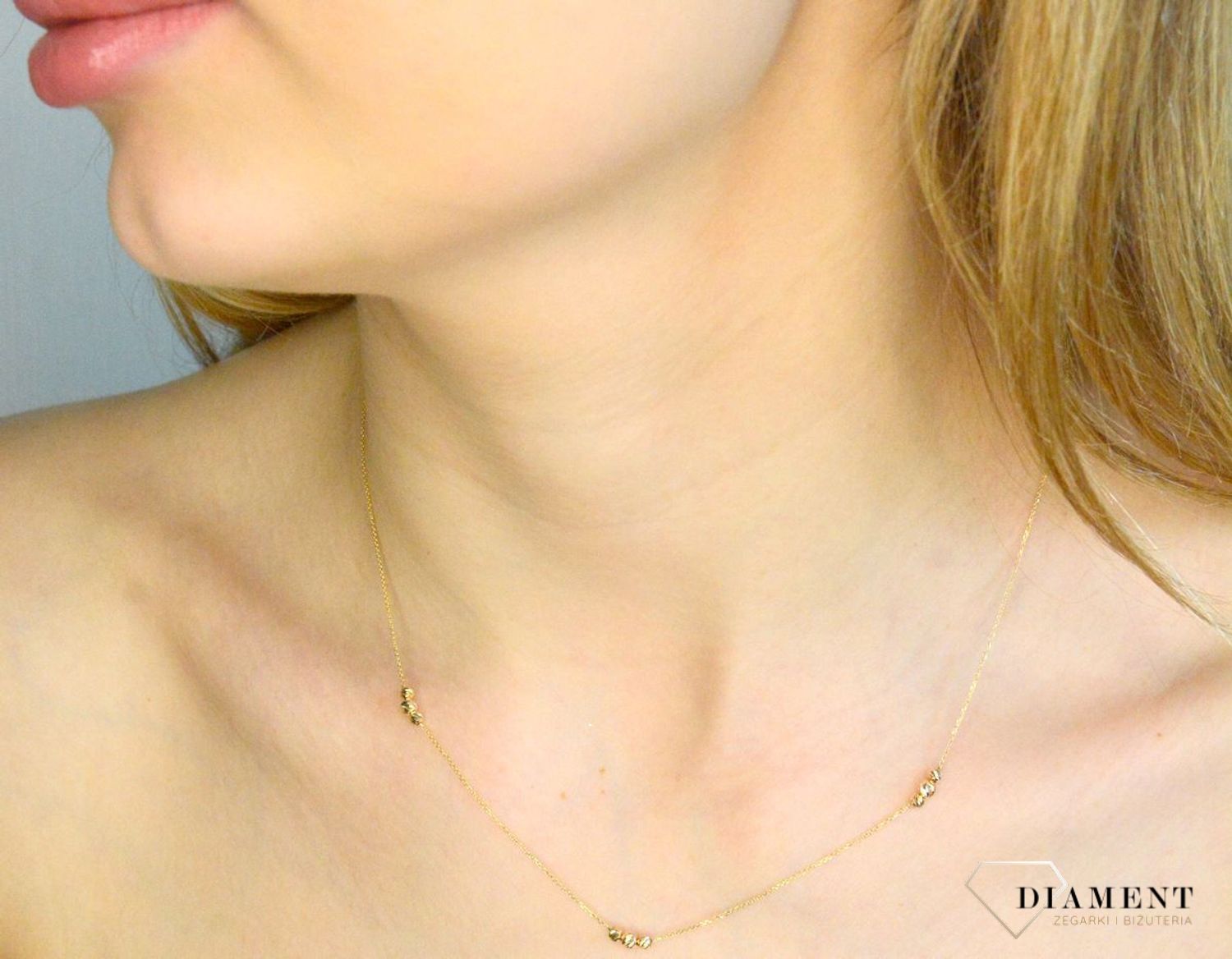 Złoty naszyjnik damski 585 celebrytka z kuleczkami DIA-NSZ-11304-585. Naszyjnik damski złoty. Złoty naszyjnik damski ankier. Złoty naszyjnik damski z kuleczkami. Naszyjnik damski złoty na prezent.Naszyjnik damski złota cel.jpg