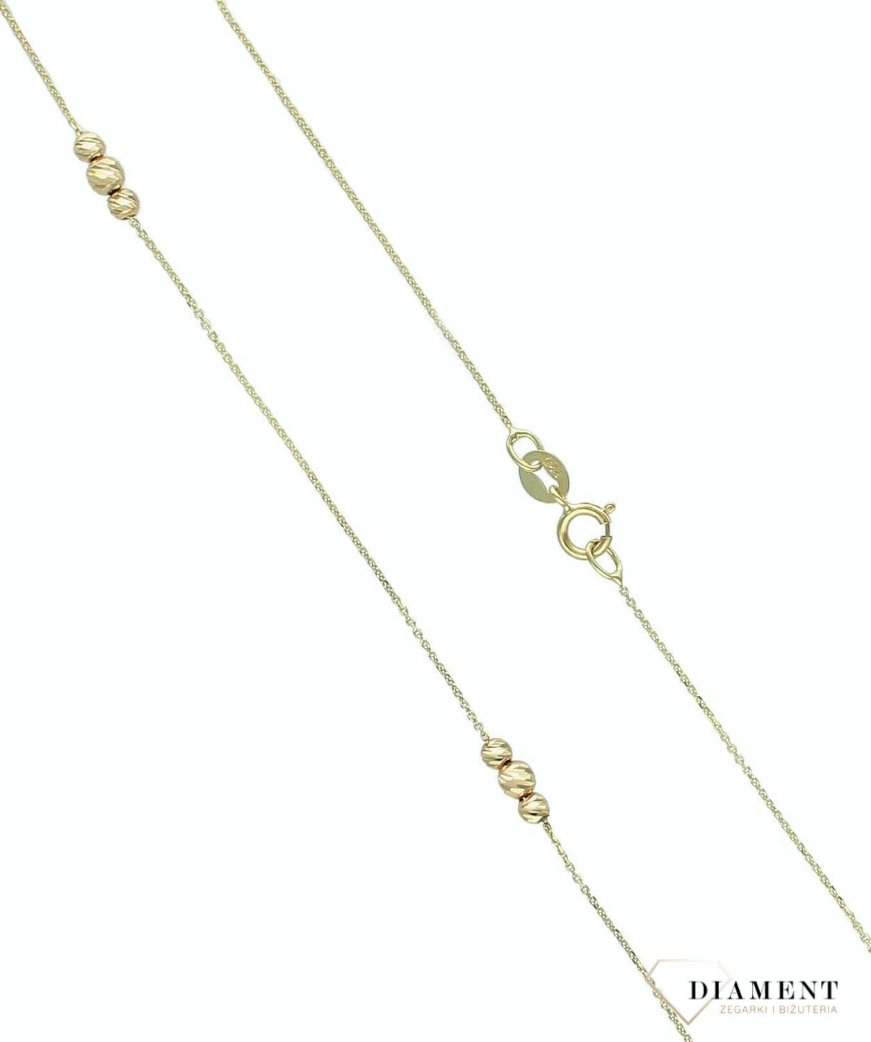 Złoty naszyjnik damski 585 celebrytka z kuleczkami DIA-NSZ-11304-585. Naszyjnik damski złoty. Złoty naszyjnik damski ankier. Złoty naszyjnik damski z kuleczkami. Naszyjnik damski złoty na prezent.Naszyjnik damski złota cel.jpg