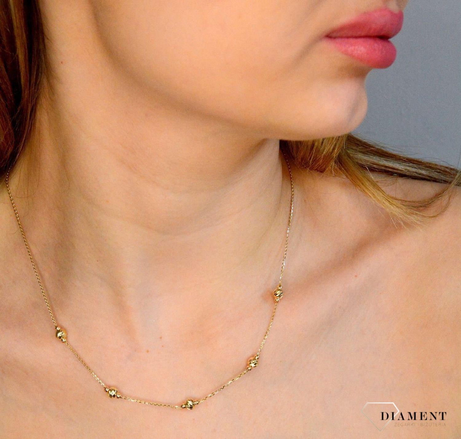 Złoty naszyjnik damski 585 celebrytka z kuleczkami DIA-NSZ-11305-585. Naszyjnik damski złoty. Złoty naszyjnik damski ankier. Złoty naszyjnik damski z kuleczkami. Naszyjnik damski złoty na prezent.Naszyjnik damski złota celeb (1).jpg