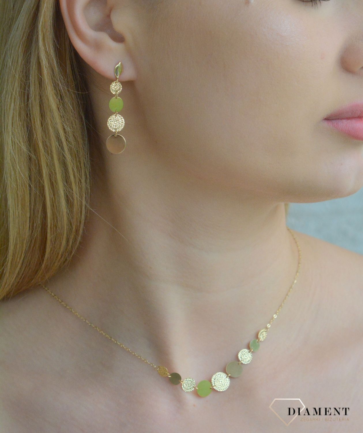 Złoty naszyjnik damski 585 płaskie kółeczka DIA-NSZ-11351-585. Naszyjnik złoty damski. Złoty naszyjnik damski 585. Złoty naszyjnik idealny na prezent dla kobiety.  (1).jpg