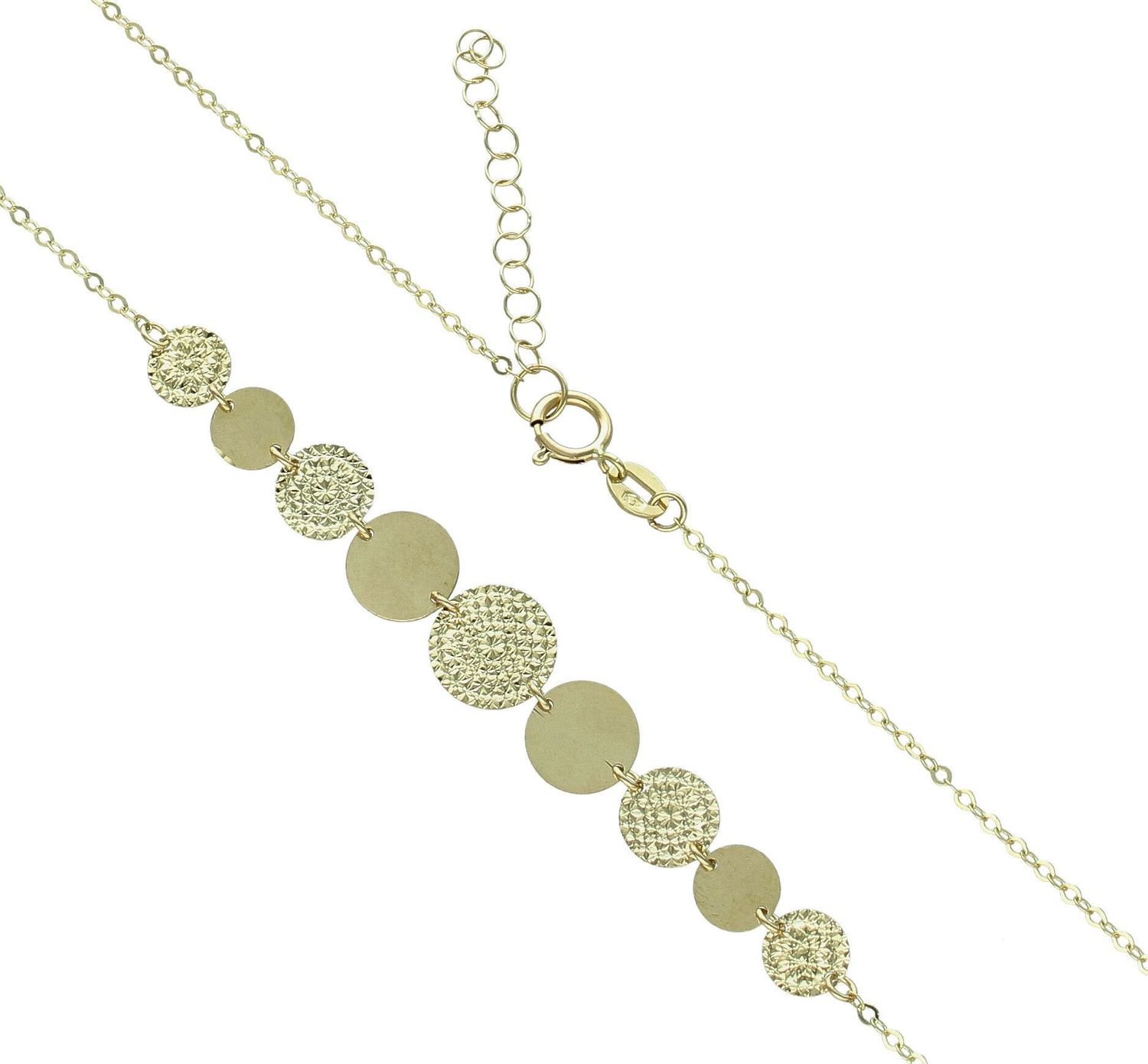 Złoty naszyjnik damski 585 płaskie kółeczka DIA-NSZ-11351-585. Naszyjnik złoty damski. Złoty naszyjnik damski 585. Złoty naszyjnik idealny na prezent dla kobiety.  (1).jpg