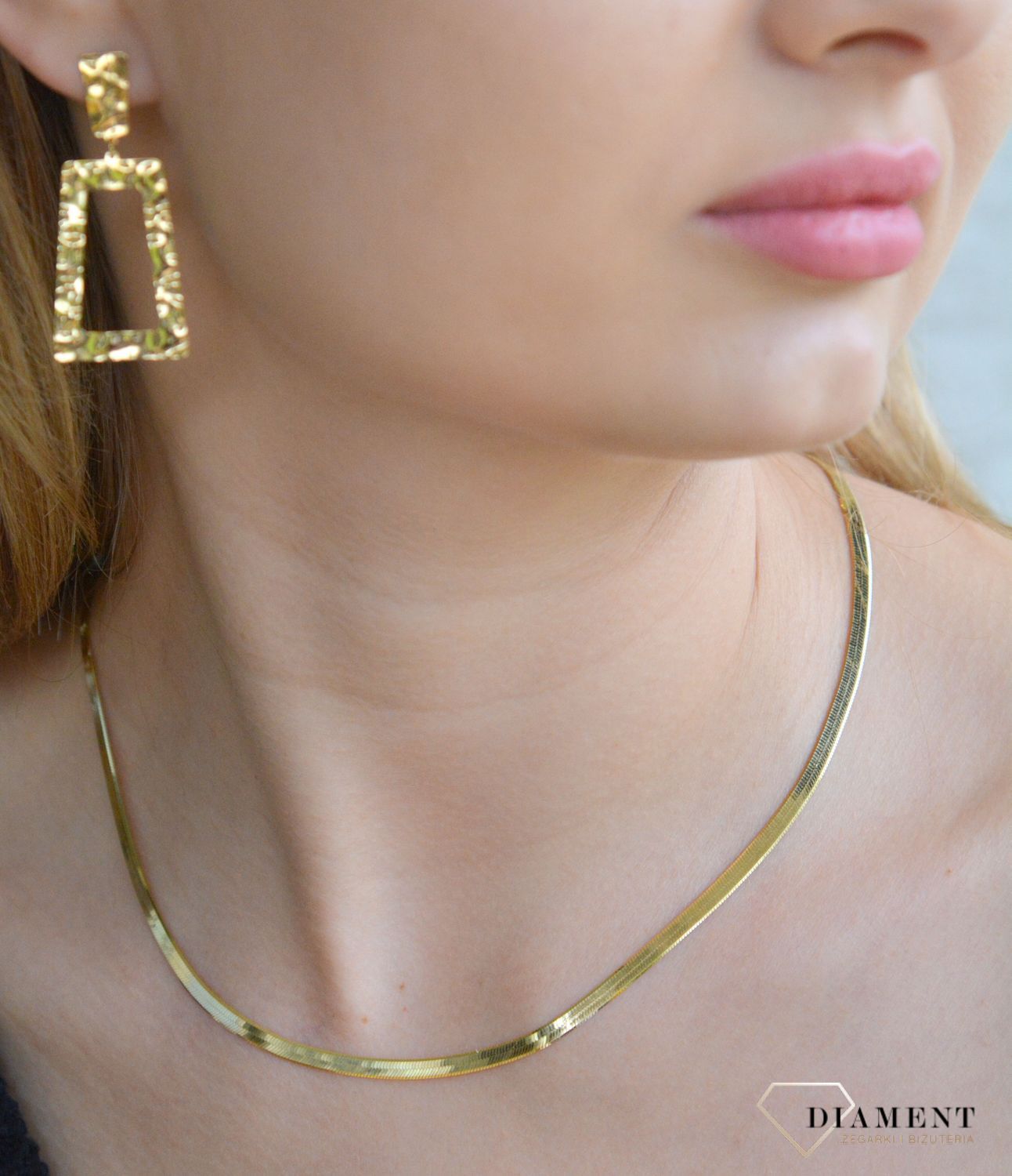 Srebrny naszyjnik damski 925 pozłacana płaska żmijka DIA-NSZ-11409-935.jpg