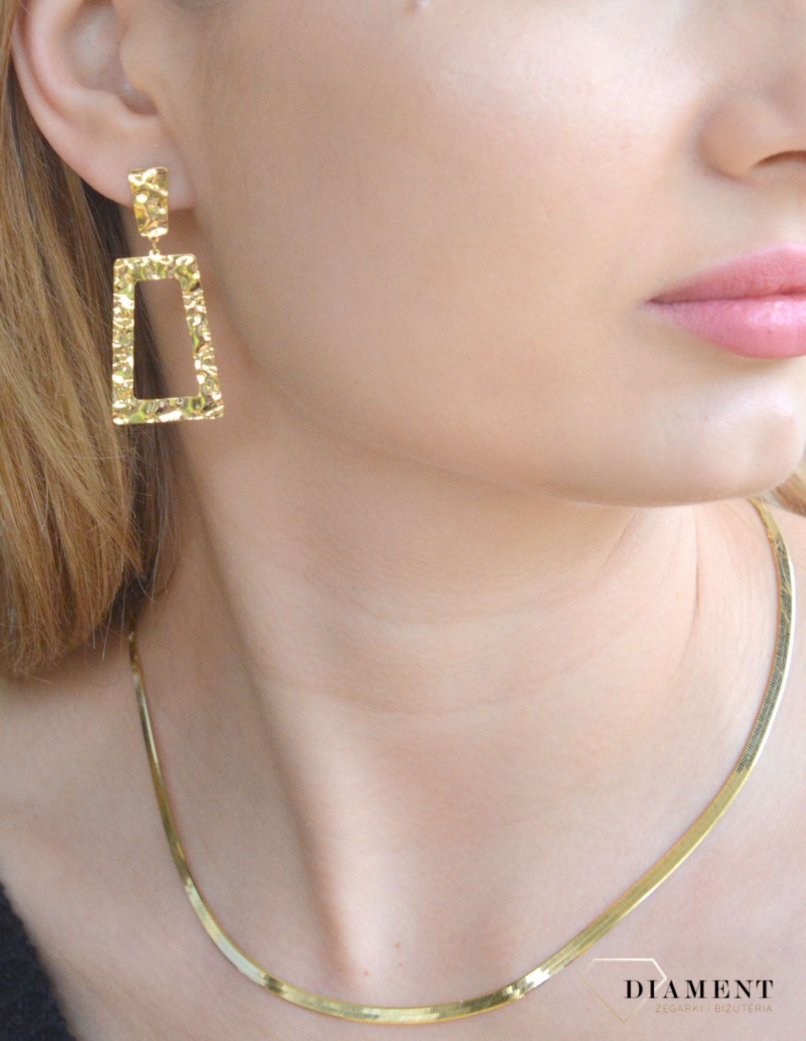 Srebrny naszyjnik damski 925 pozłacana płaska żmijka DIA-NSZ-11409-935.jpg