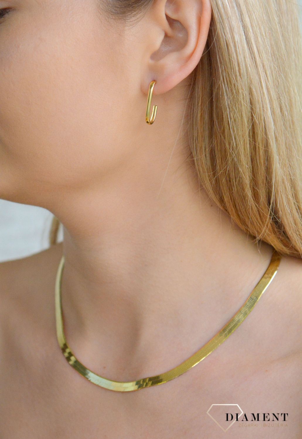 Srebrny naszyjnik damski 925 pozłacana płaska żmijka 5,5 mm DIA-NSZ-11410-925.jpg