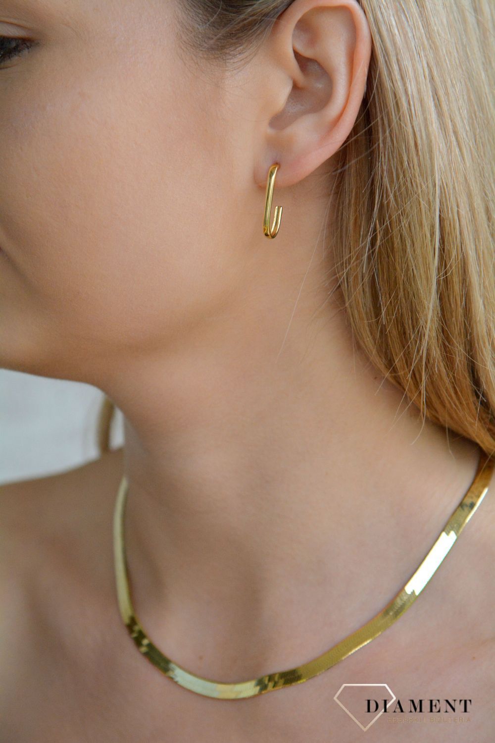 Srebrny naszyjnik damski 925 pozłacana płaska żmijka 5,5 mm DIA-NSZ-11410-925.jpg