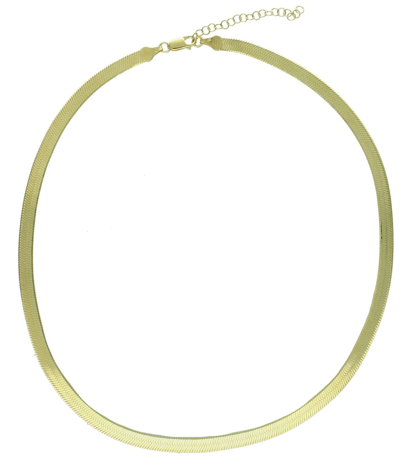 Srebrny naszyjnik damski 925 pozłacana płaska żmijka 5,5 mm DIA-NSZ-11410-925.jpg