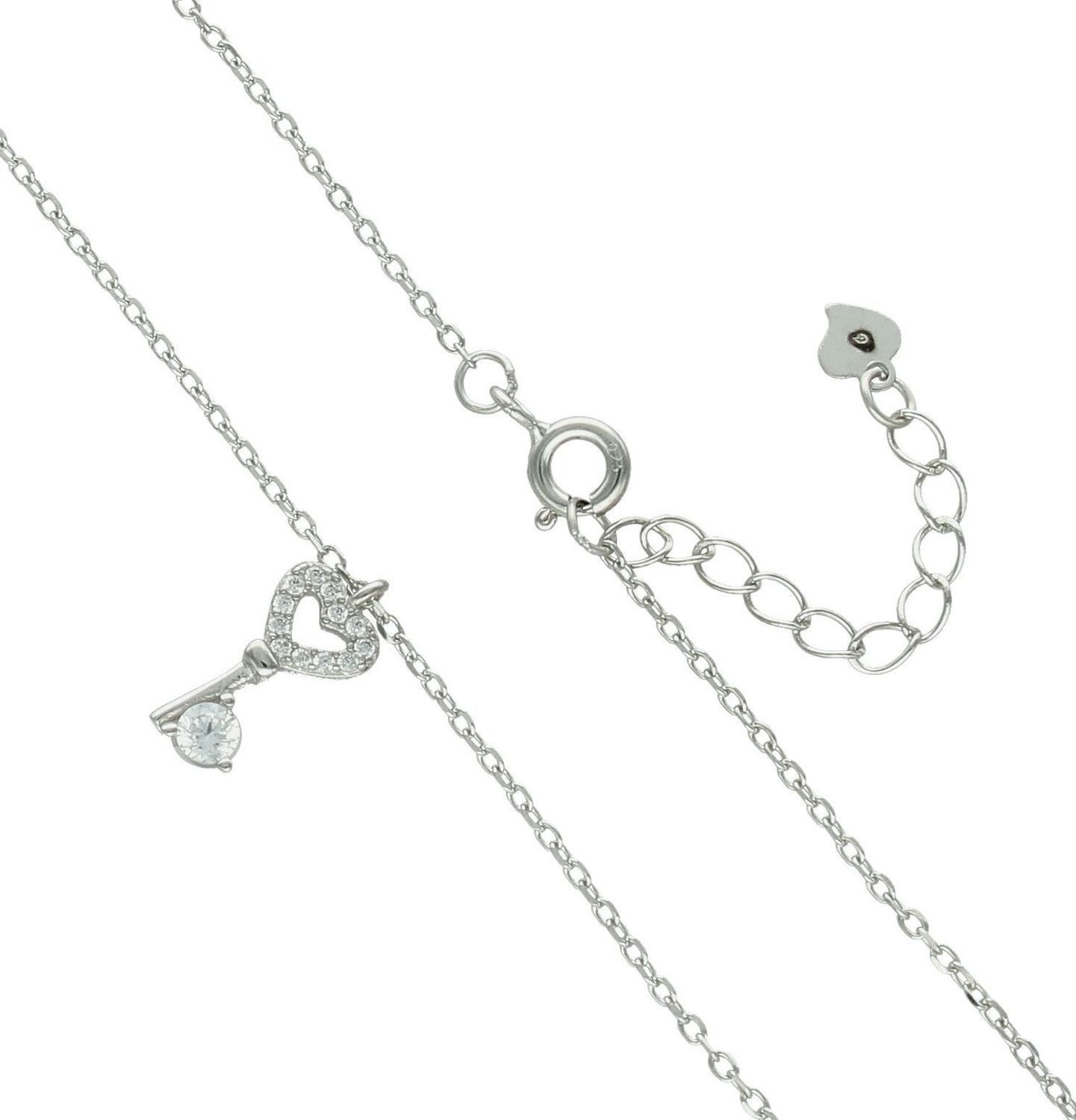 Srebrny naszyjnik damski 92 celebrytka kluczyk z sercem 45 cm DIA-NSZ-11652-925 (1).jpg