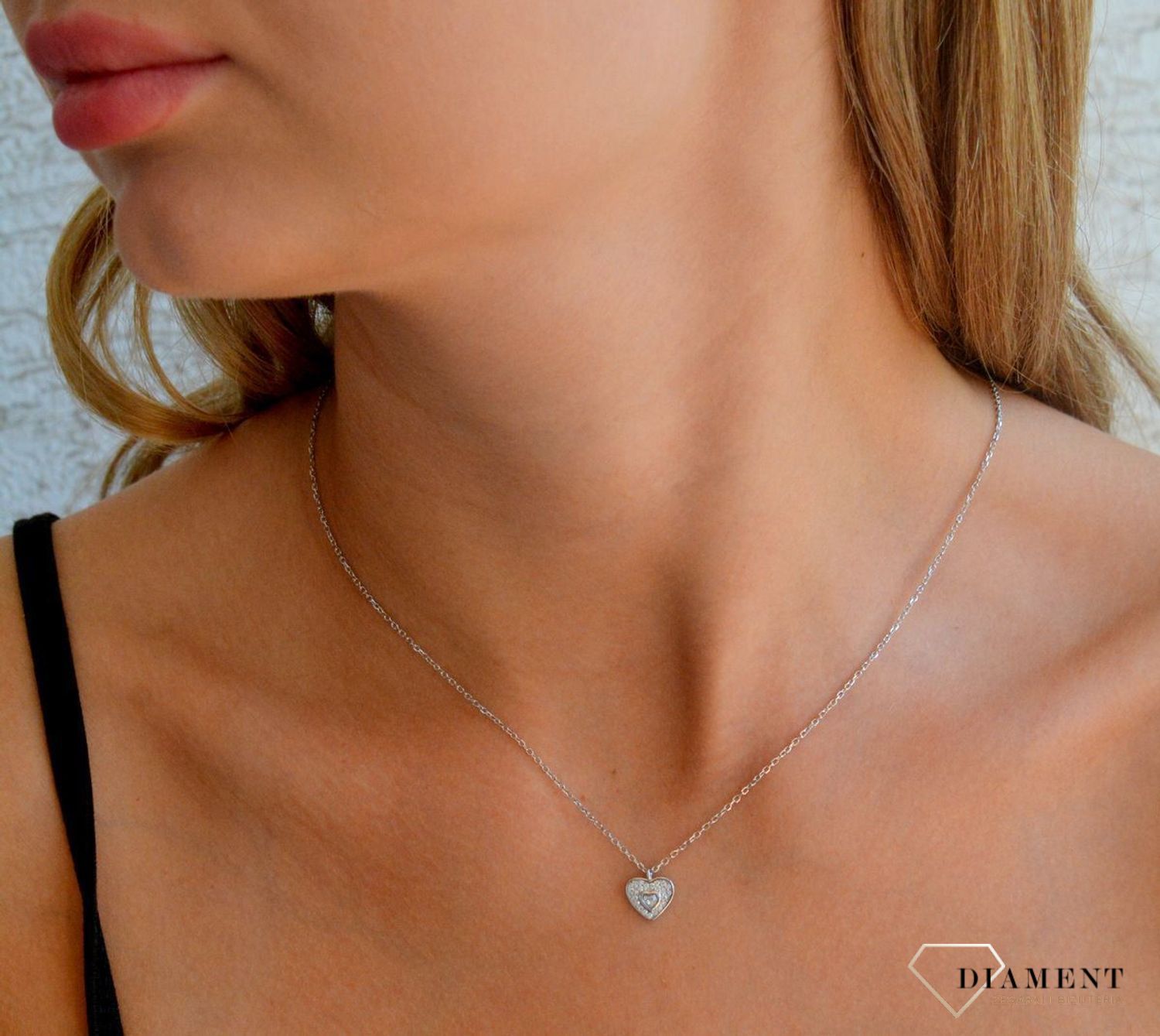 Srebrny naszyjnik damski 92 celebrytka z sercem 45 cm DIA-NSZ-11653-925 (1).jpg