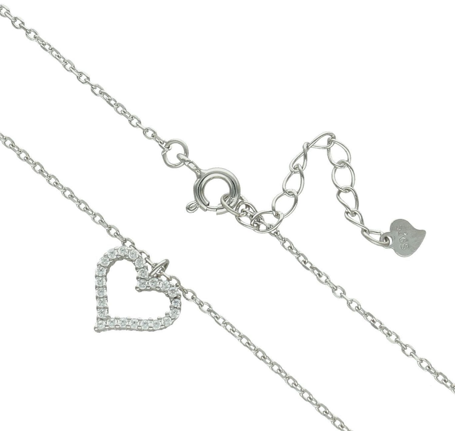 Srebrny naszyjnik damski 92 celebrytka z sercem 45 cm DIA-NSZ-11656-925. Srebrny naszyjnik damski. Naszyjnik srebrny celebrytka. Naszyjnik srebrny z sercem. Srebrny naszyjnik na prezent dla kobiety (2).jpg