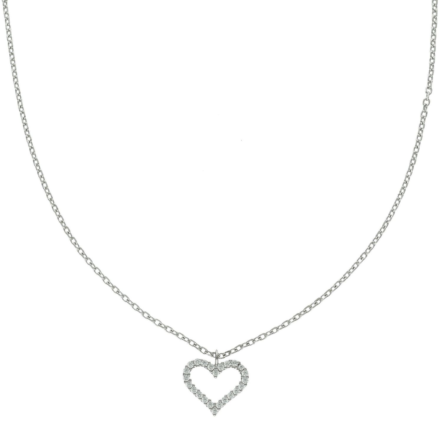 Srebrny naszyjnik damski 92 celebrytka z sercem 45 cm DIA-NSZ-11656-925. Srebrny naszyjnik damski. Naszyjnik srebrny celebrytka. Naszyjnik srebrny z sercem. Srebrny naszyjnik na prezent dla kobiety (2).jpg