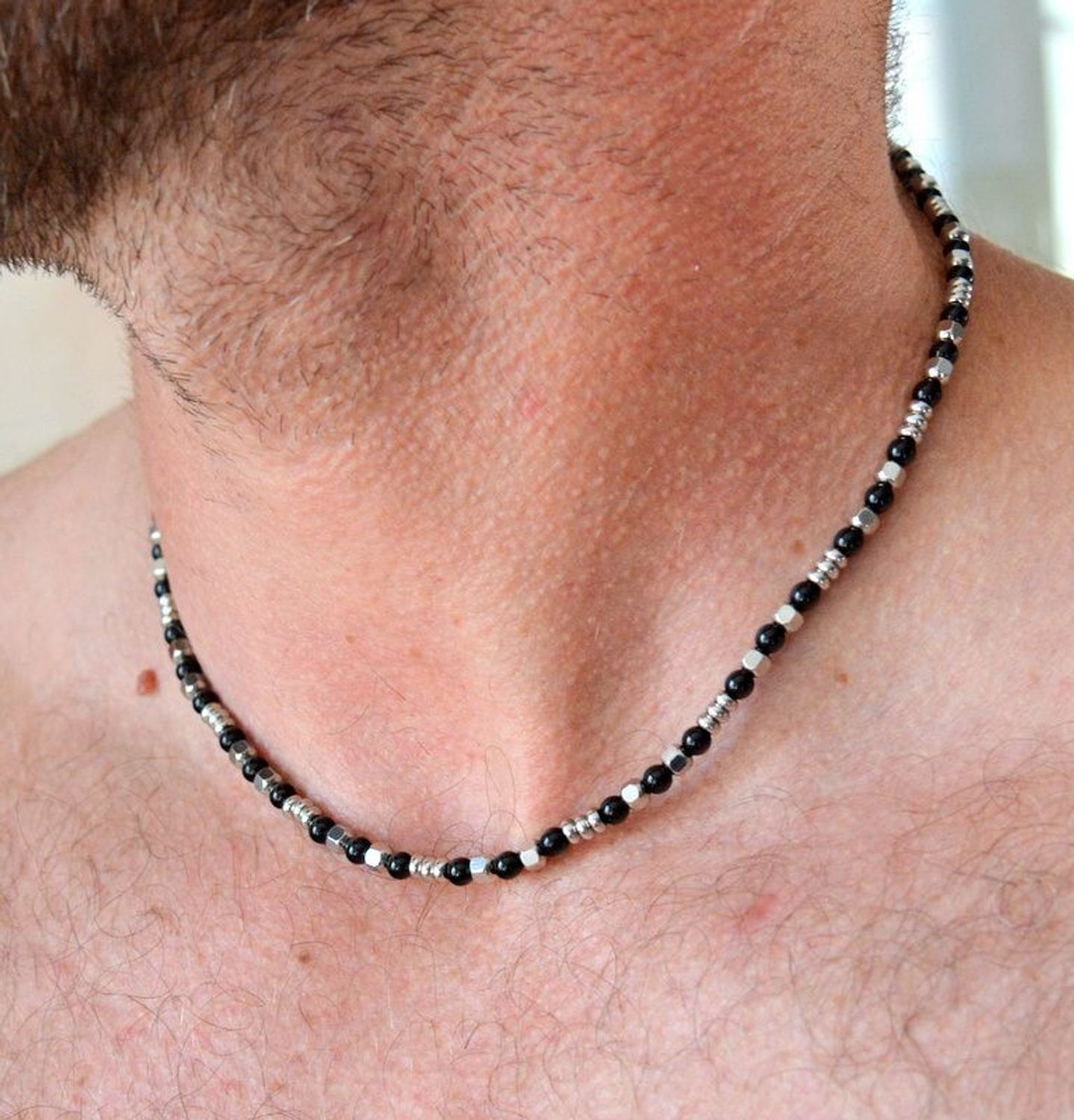 Naszyjnik męski stalowy z czarne kulki DIA-NSZ-11684-STAL (2).jpg