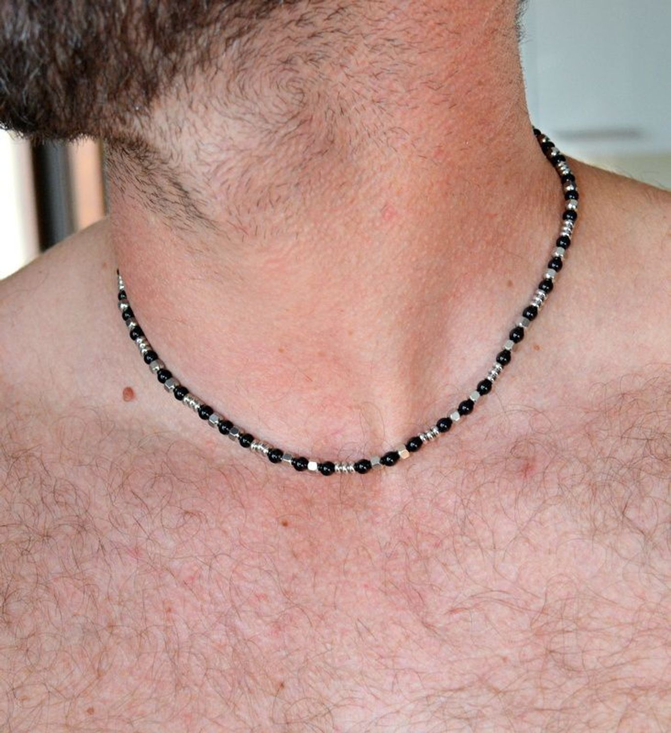 Naszyjnik męski stalowy z czarne kulki DIA-NSZ-11684-STAL (2).jpg