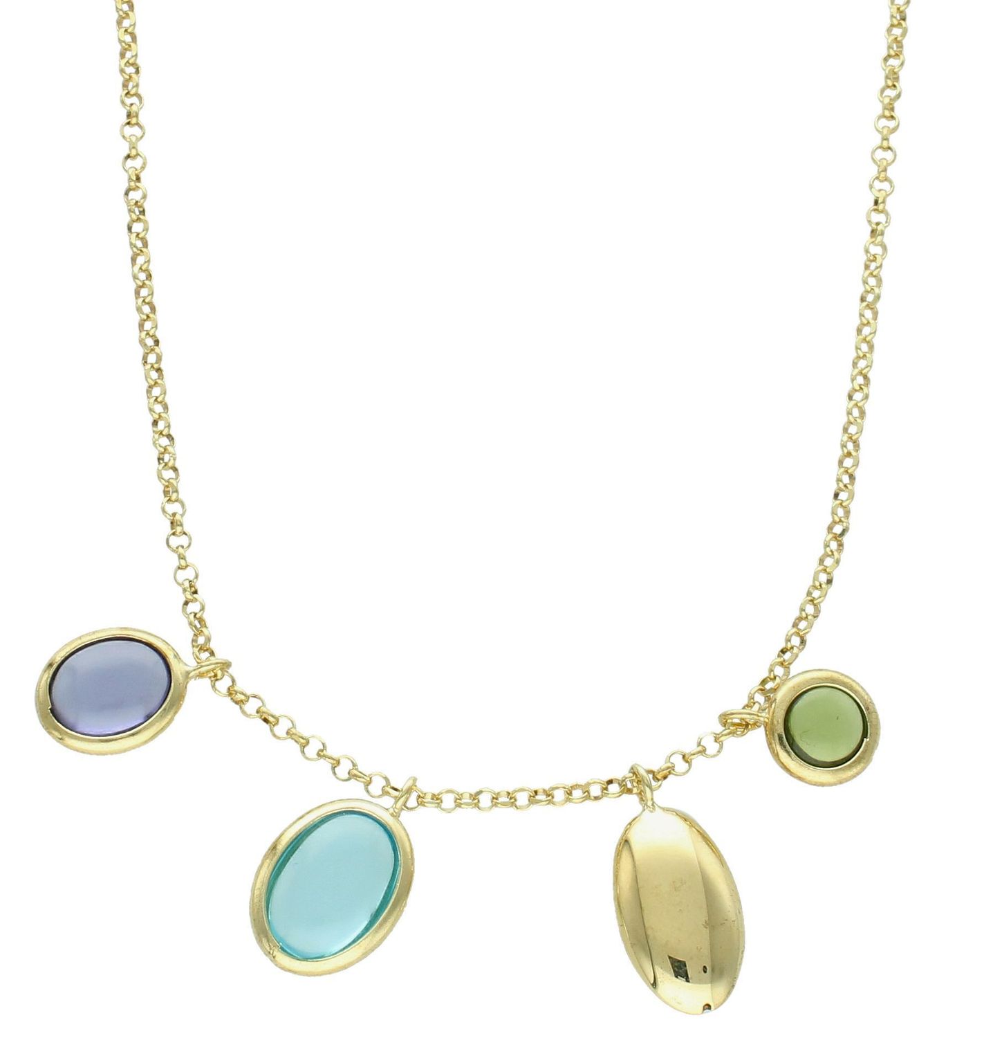 Srebrny naszyjnik damski z kolorowymi cyrkoniami pokryty złotem.jpg