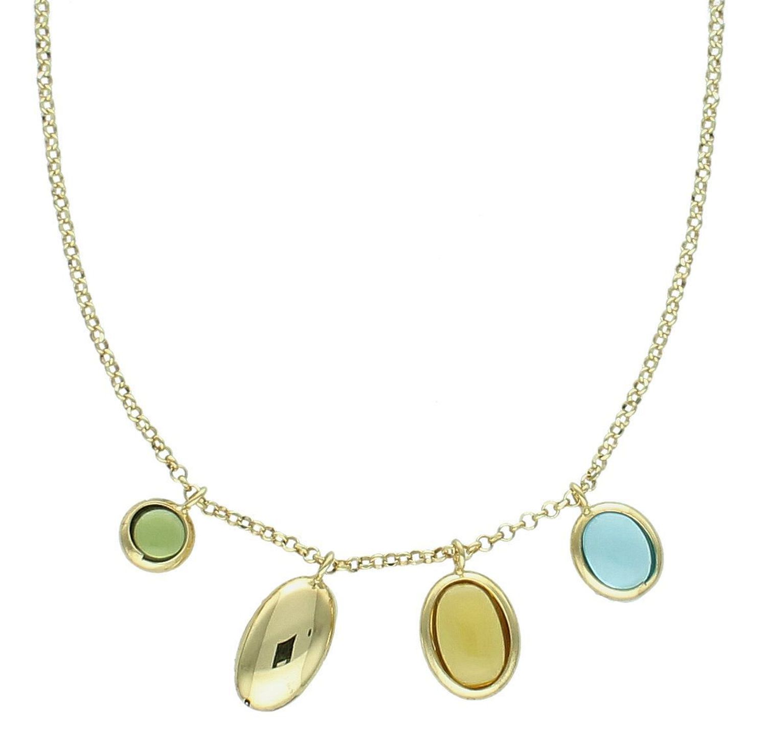 Naszyjnik srebrny pozł. kolorowe cyrkonie pr 925, DIA-NSZ-11687-925 Naszyjnik wykonany z najwyższej jakości srebra. Idealny pomysł na prezent dla każdej kobiety. Naszyjnik będzie idealnym prezentem dla ukochane1.jpg