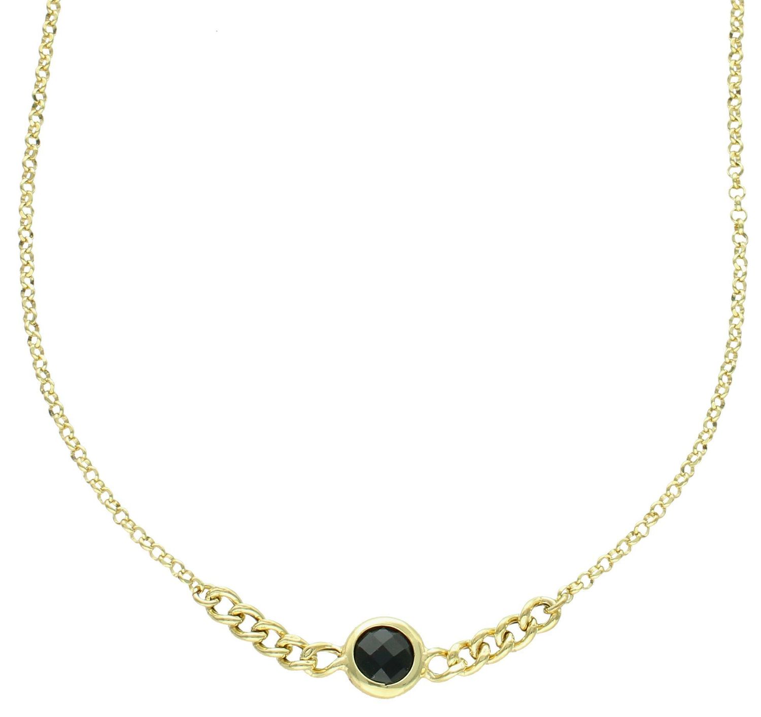 Srebrny naszyjnik damski pokryty złotem z okrągłą czarną cyrkonią (2).jpg