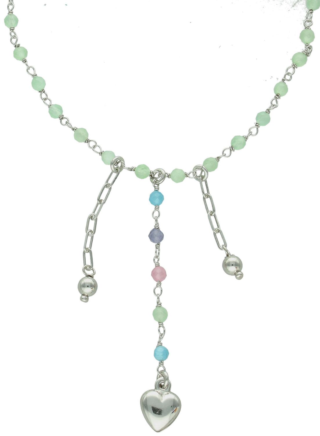 Srebrny naszyjnik damski 925 zielone koraliki z serduszkiem DIA-NSZ-11721-925 (1).jpg