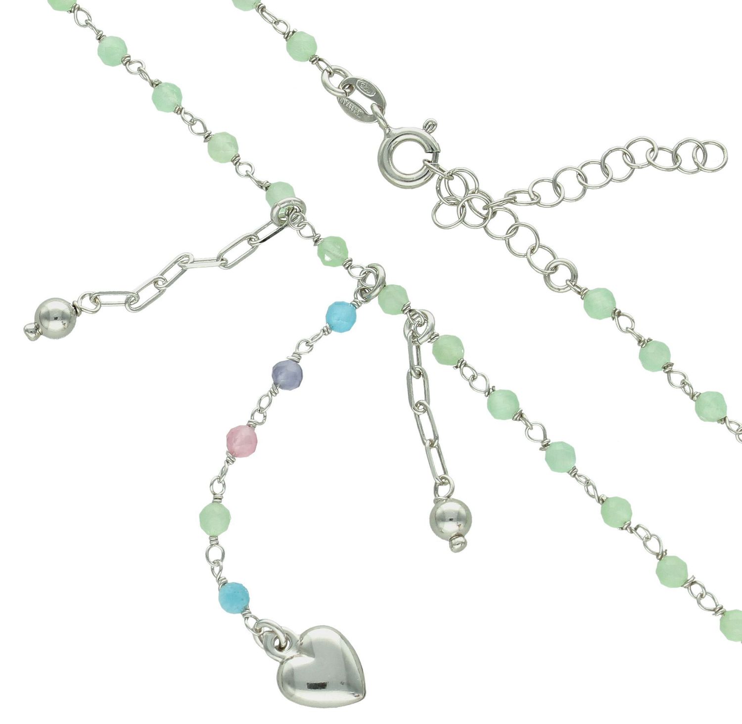Srebrny naszyjnik damski 925 zielone koraliki z serduszkiem DIA-NSZ-11721-925 (1).jpg