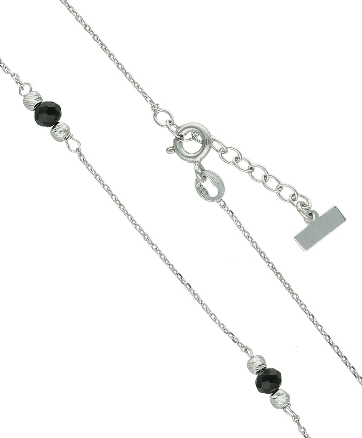 Srebrny naszyjnik damski 925 celebrytka czarno-srebrne kulki DIA-NSZ-11739-925 (2).jpg
