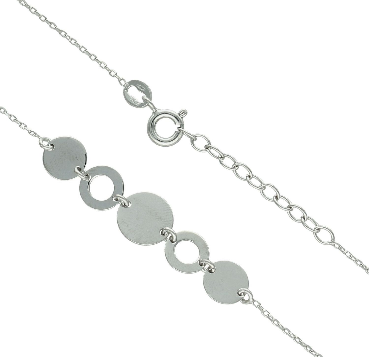 Srebrny naszyjnik damski 925 celebrytka płaskie kółeczka blaszki DIA-NSZ-11759-925 (3).jpg