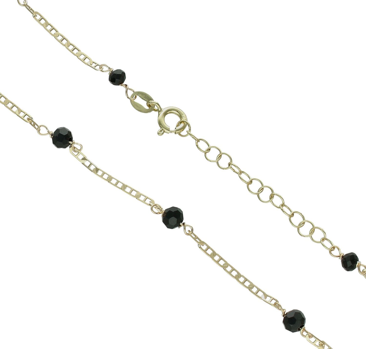 Srebrny naszyjnik damski 925 pozłacana celebrytka splot gucci z czarnymi koralikami DIA-NSZ-11761-92 (2).jpg