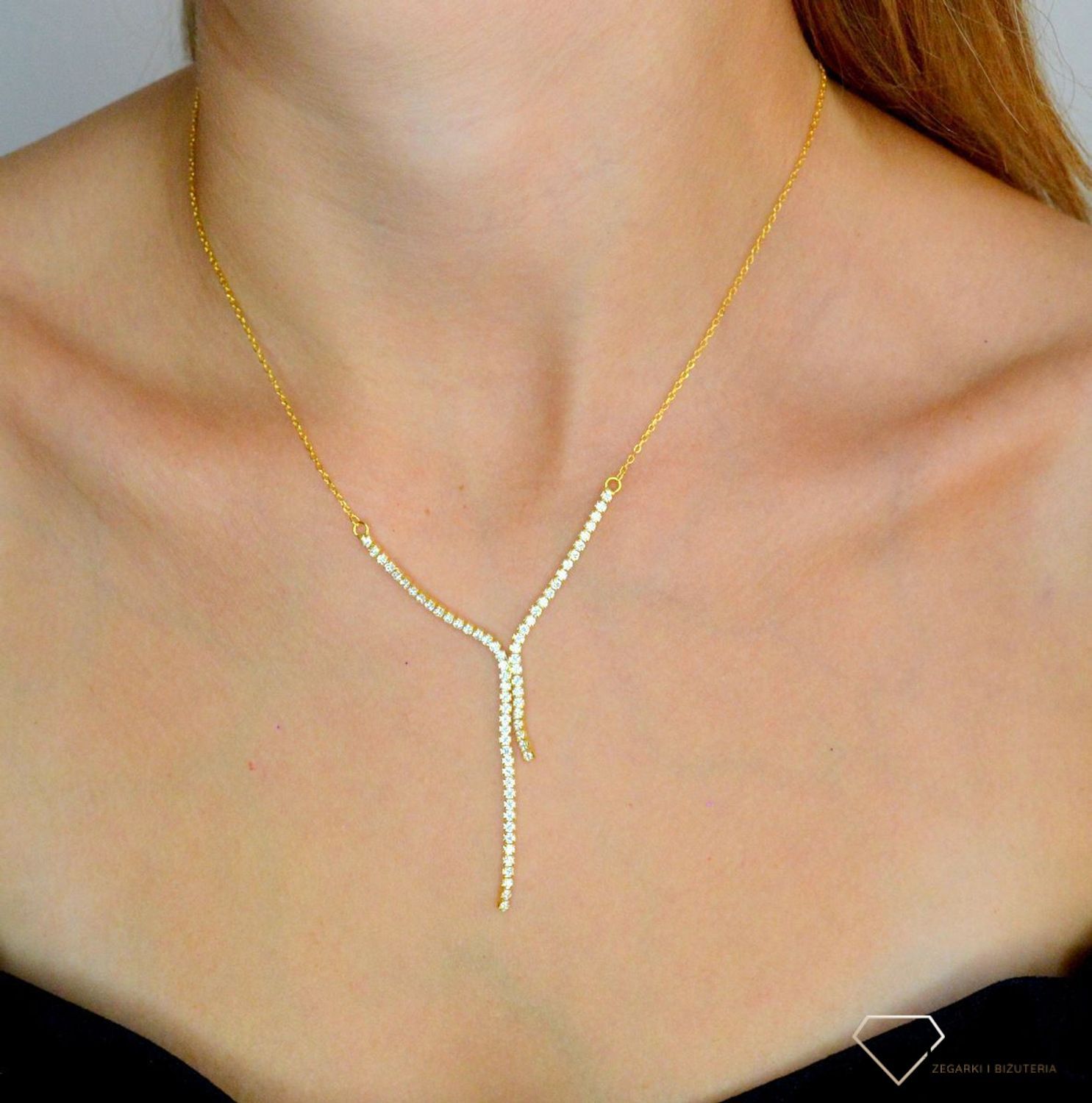 Srebrny naszyjnik damski 925 pozłacana celebrytka z cyrkoniami DIA-NSZ-11762-925 (1).jpg