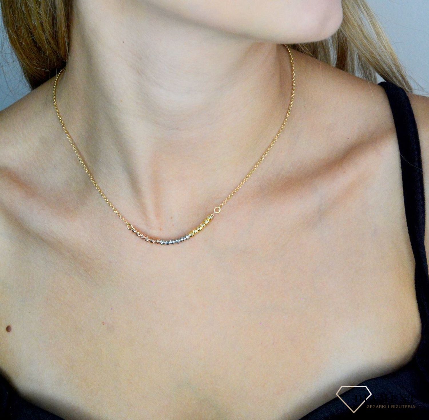 Srebrny naszyjnik damski 925 pozłacana celebrytka z kuleczkami DIA-NSZ-11775-925 (3).jpg