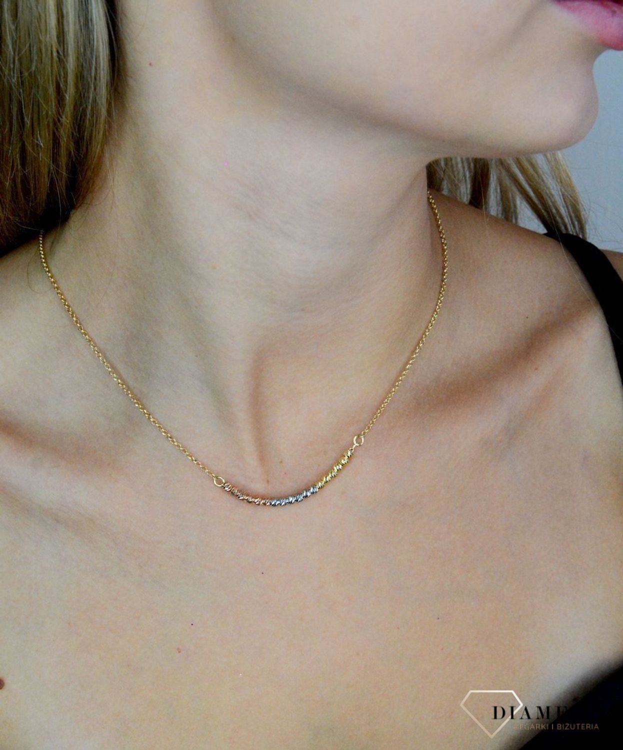 Srebrny naszyjnik damski 925 pozłacana celebrytka z kuleczkami DIA-NSZ-11775-925 (3).jpg