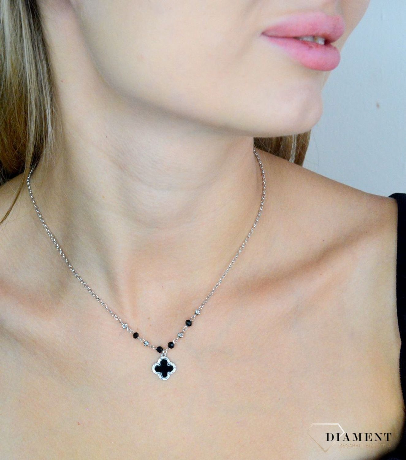 Srebrny naszyjnik damski 925 celebrytka z koniczyną DIA-NSZ-11778-925 (2).jpg