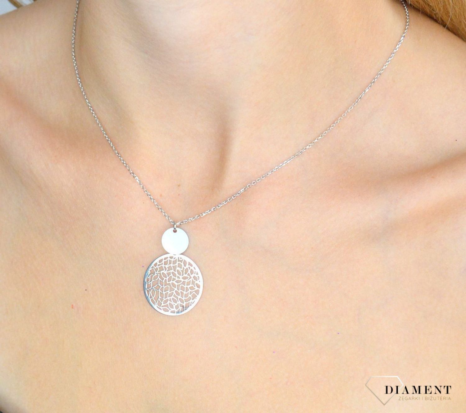 Srebrny naszyjnik damski 925 celebrytka z ażurowym kółkiem DIA-NSZ-11780-925 (1).jpg