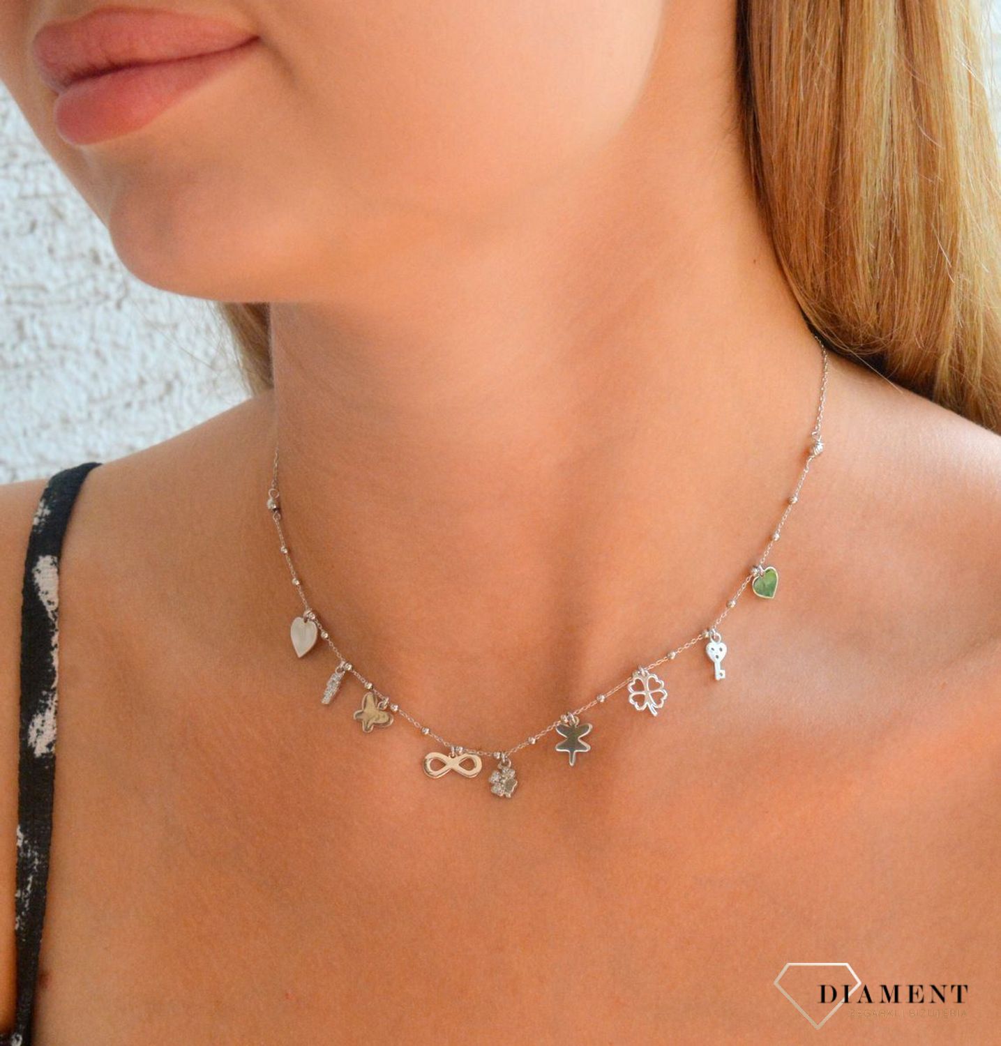 Srebrny naszyjnik damski 925 celebrytka z wiszącymi zawieszkami DIA-NSZ-11781-925 (2).jpg