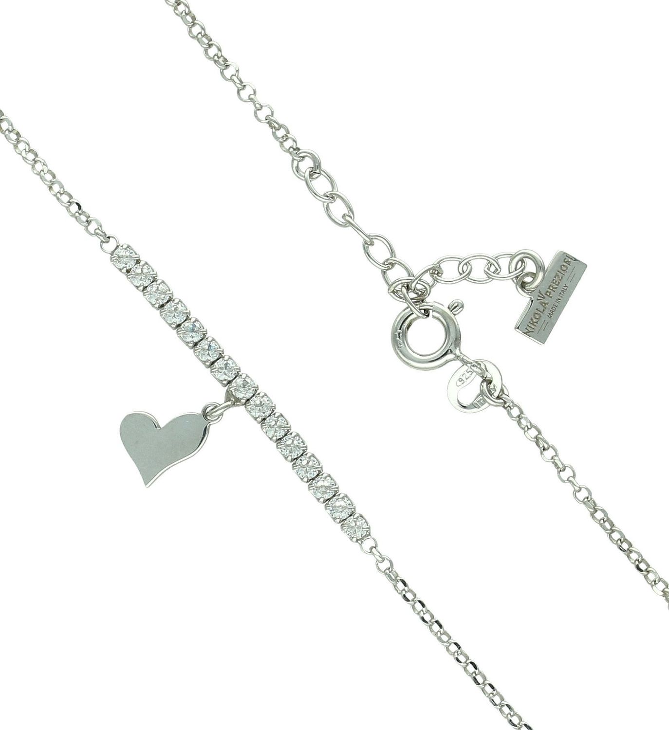 Srebrny naszyjnik damski 925 celebrytka z wiszącym serduszkiem i paskiem cyrkonii DIA-NSZ-11782-925 (2).jpg