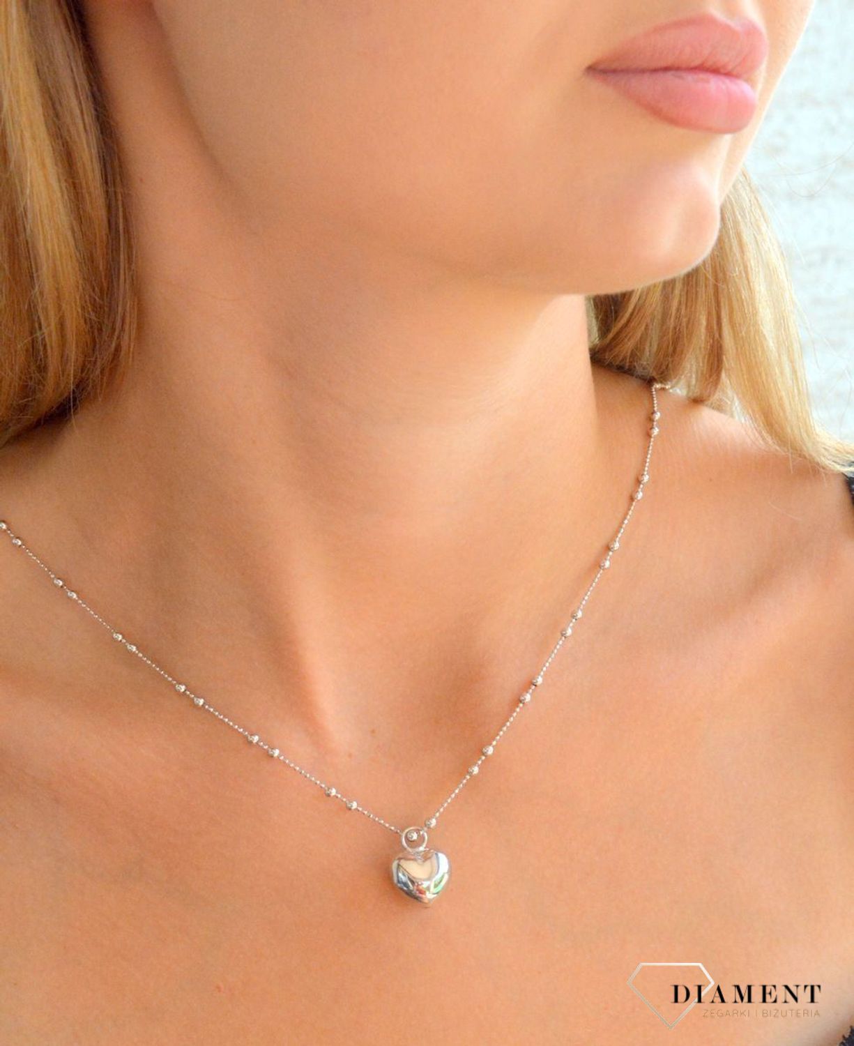 Srebrny naszyjnik damski 925 zawieszka wypukłe serce DIA-NSZ-11784-925 (1).jpg