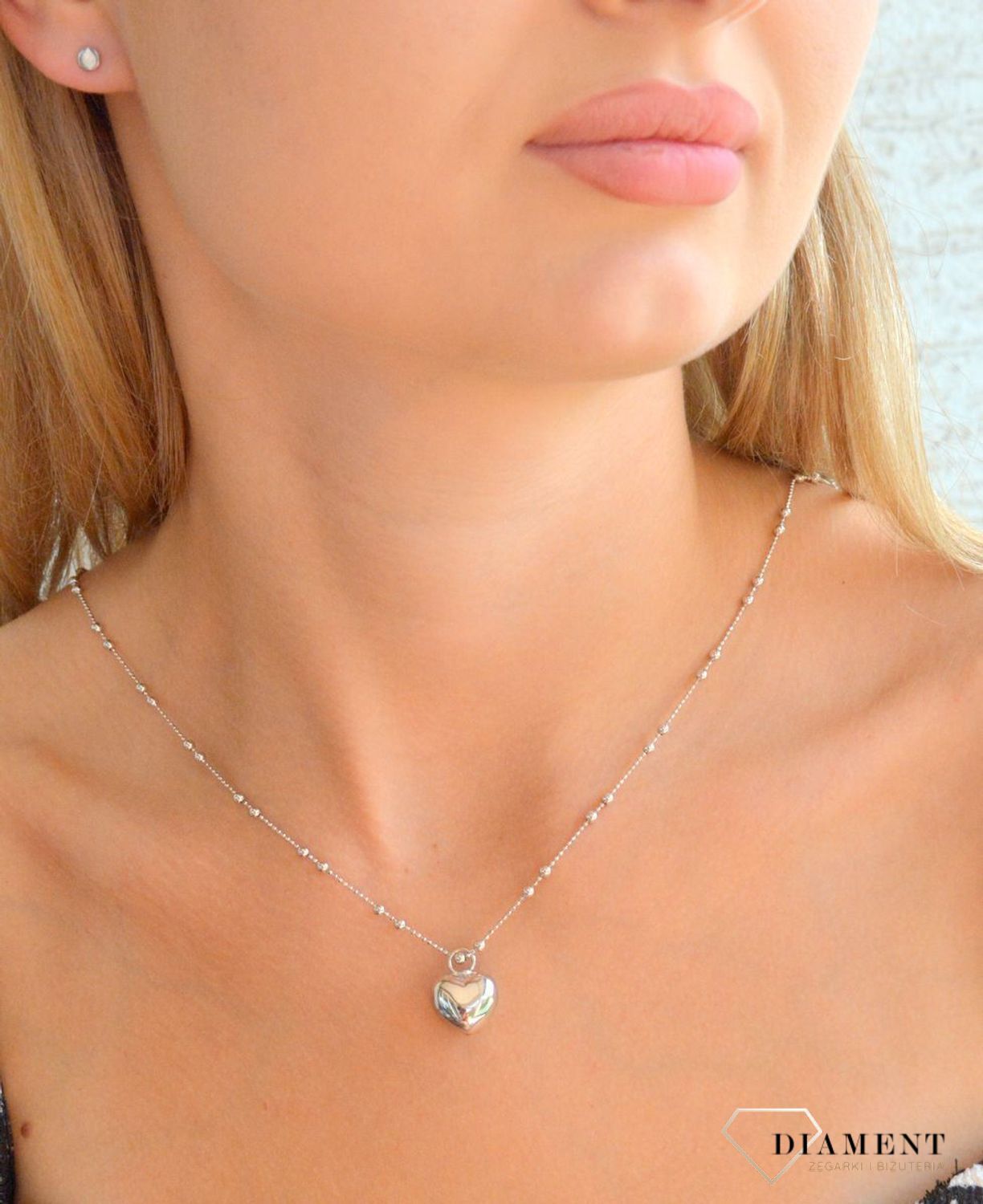 Srebrny naszyjnik damski 925 zawieszka wypukłe serce DIA-NSZ-11784-925 (1).jpg
